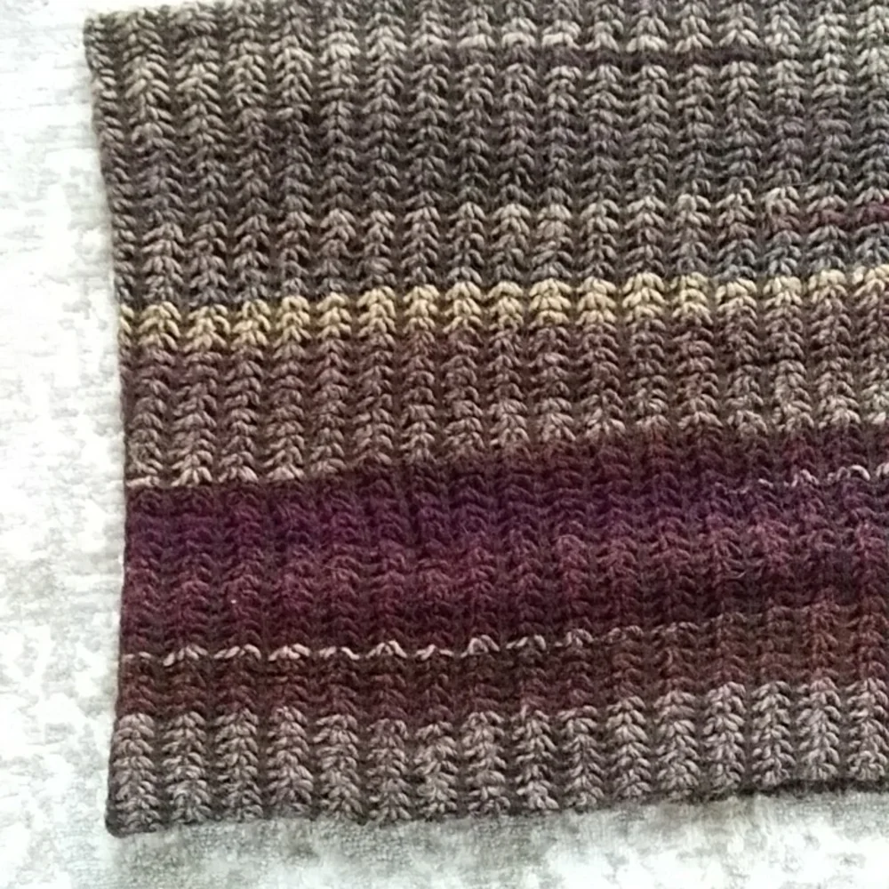 Raffaello Bettini Crochet Wool Blend Infinity Tube Scarf Tan Brown